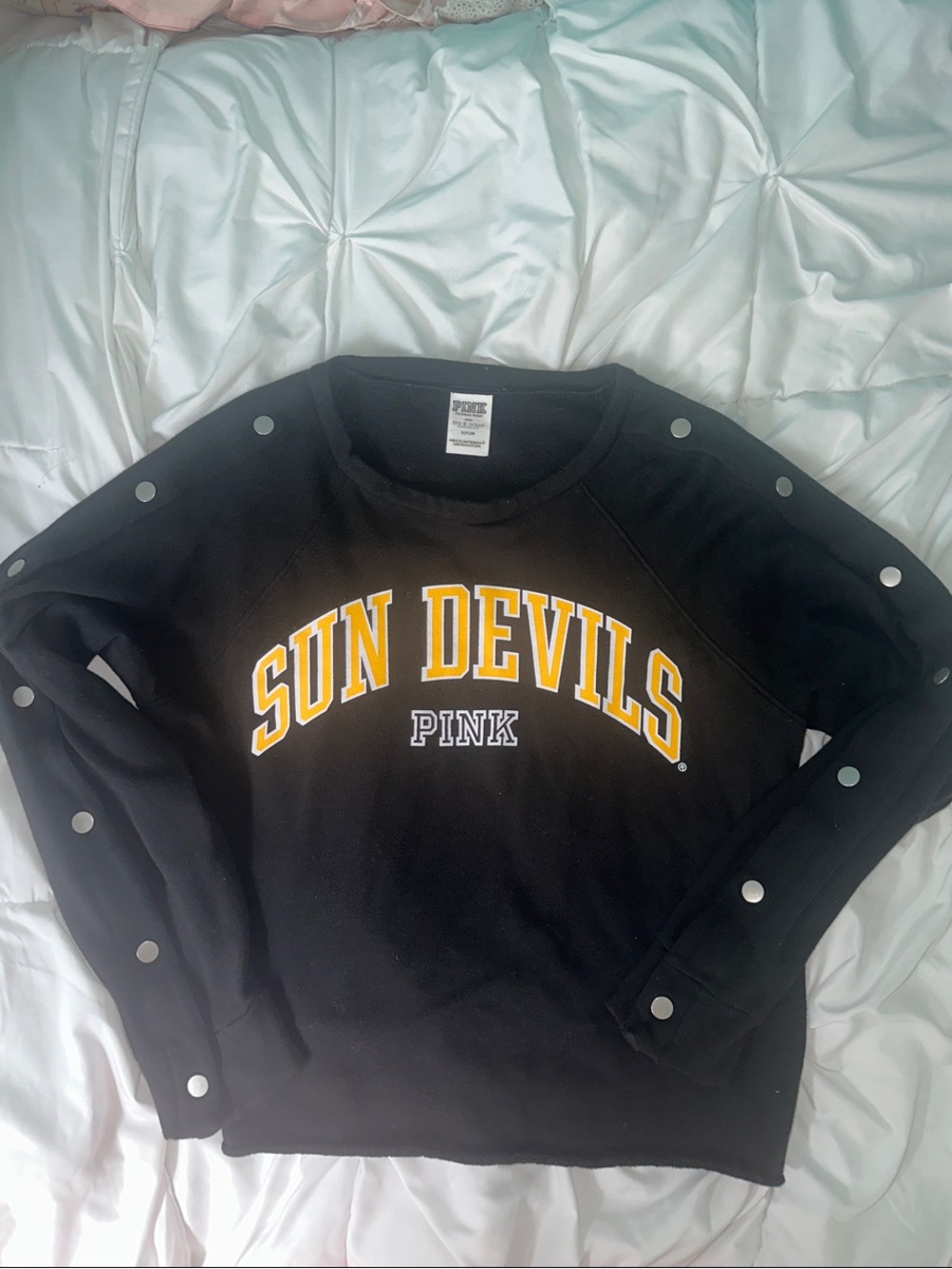 PINK Victoria's Secret Black Sweatshirt SIM DEVILS ASU